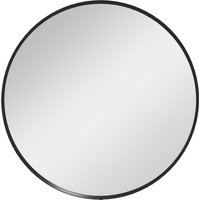Product photograph of Homcom Modern Round Wall Mirror 61cm Decorative Mirror For Bedroom Living Room Bathroom Decor Black Aosom Uk from Aosom UK