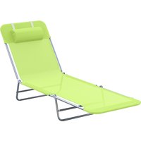 Product photograph of Outsunny Adjustable Sun Lounger Reclining Garden Relaxer With Adjustable Back Green from Aosom UK