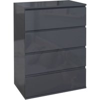 Product photograph of Homcom Modern High Gloss Chest Of Drawers 4-drawer Bedroom Storage Dresser Stylish Furniture Aosom Uk from Aosom UK