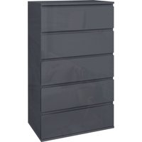 Product photograph of Homcom High Gloss Chest Of Drawers 5-drawer Storage Cabinets Modern Dresser Storage Drawer Unit For Bedroom Aosom Uk from Aosom UK