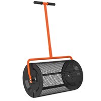 Product photograph of Outsunny Compost Spreader 24 Peat Moss Spreader With Height Adjustable T Shaped Handle And Metal Mesh Basket Garden Spreader For Seeding Spreading Manure Orange from Aosom UK