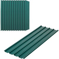 Product photograph of Outsunny Corrugated Roofing Sheets Pack Of 12 Galvanised Metal Roofing Sheets For Greenhouse Garage Storage Shed Carport 129 X 45cm Green from Aosom UK
