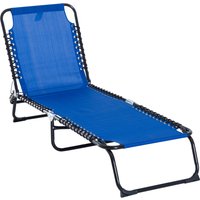Product photograph of Outsunny Beach Sun Lounger Folding Chaise Chair Garden Recliner With 4 Position Adjustable Back Camping And Hiking Blue from Aosom UK