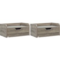 Product photograph of Homcom Floating Nightstand Set Of 2 Wall Mounted Bedside Table With Storage Drawer For Bedroom Grey Aosom Uk from Aosom UK