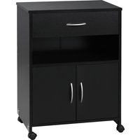 Product photograph of Vinsetto Mobile Printer Cabinet Ample Storage Open Shelf Drawer Black Aosom Uk from Aosom UK