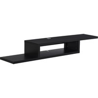 Product photograph of Homcom Wall Mounted Media Console Floating Tv Stand Component Shelf Entertainment Center Unit Black Aosom Uk from Aosom UK
