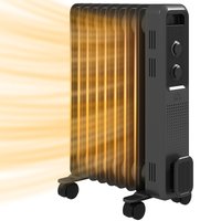Product photograph of Homcom 2000w Oil Filled Radiator 9 Fin Portable Electric Heater With 3 Heat Settings Safety Cut-off And Wheels Grey Aosom Uk from Aosom UK