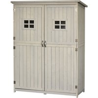 Product photograph of Outsunny Wooden Garden Shed Tool Storage Outsunny Wooden Garden Shed W Two Windows Tool Storage Cabinet 127 5l X 50w X 164h Cm Grey Aosom Uk from Aosom UK