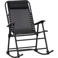 Product photograph of Outsunny Rocking Garden Chair Foldable Outdoor Rocker With Adjustable Zero-gravity Seat And Headrest Ideal For Camping Fishing Black Aosom Uk from Aosom UK