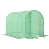 Product photograph of Outsunny 3 X 2 X 2m Polytunnel Greenhouse With Hinged Door Walk-in Grow House Tent With Pe Cover And Galvanised Steel Frame Green from Aosom UK