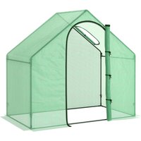 Product photograph of Outsunny Walk In Greenhouse Garden Grow House With Roll Up Door And Window 180 X 100 X 168 Cm Green from Aosom UK