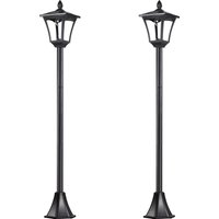 Product photograph of Outsunny 2 Pieces Outdoor Garden Solar Post Lamp Sensor Dimmable Led Lantern Bollard Pathway 1 6m Tall Black Aosom Uk from Aosom UK