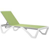Product photograph of Outsunny Portable Chaise Lounge Outdoor Sun Lounger With Adjustable Back Texteline Green Aosom Uk from Aosom UK
