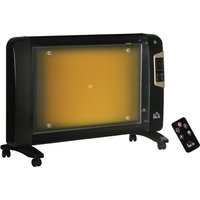 Product photograph of Homcom Mica Electric Space Heater Portable Heater For Home With 2 Heat Settings Living Room Study Garage Adjustable Temperature 15-40 C Black from Aosom UK
