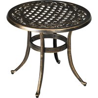 Product photograph of Outsunny Industrial Garden Side Table Round Hollow Top Design Patio End Table With Cast Aluminum Frame Bronze Aosom Uk from Aosom UK