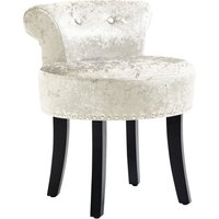 Product photograph of Homcom Dressing Table Stool With Rubber Wood Legs Ice Velvet Vanity Stool For Living Room Bedroom Beige from Aosom UK