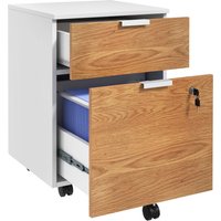 Product photograph of Homcom 2 Drawer Filing Cabinet W Lock Wheels Mobile File Cabinet W Adjustable Hanging Bars For A4 Letter Under Desk Office Cabinet Aosom Uk from Aosom UK