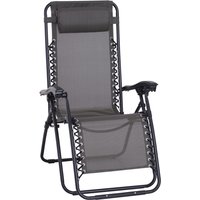 Product photograph of Outsunny Zero Gravity Reclining Chair Outdoor Folding Sun Lounger With Head Pillow For Patio Grey Aosom Uk from Aosom UK