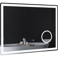 Product photograph of Kleankin Illuminated Vanity Mirror Dimmable Led 3x Magnification 3 Colour Lighting For Bathroom Grooming Aosom Uk from Aosom UK