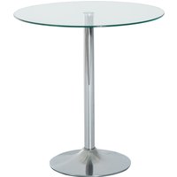Product photograph of Homcom Round Kitchen Table W Tempered Glass Top Steel Base Modern Dining Table Space Saving Small Bar Table Silver Aosom Uk from Aosom UK