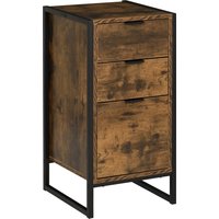 Product photograph of Homcom Industrial Storage Trunk 3-drawer Metal Cabinet Freestanding Organiser Rustic Brown Aosom Uk from Aosom UK