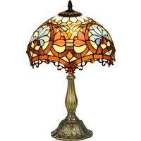 Product photograph of Homcom Stained Glass Bedroom Table Lamp Handcrafted Artisan Collectible Bedside Light Multi-coloured Zinc Alloy Aosom Uk from Aosom UK