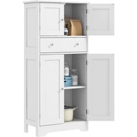 Product photograph of Homcom Kitchen Cupboard Modern Freestanding Kitchen Storage Cabinet With Doors And Shelves Kitchen Cabinet With Drawer And Adjustable Shelf White from Aosom UK