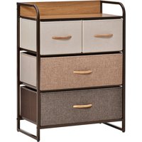 Product photograph of Homcom Dresser Fabric Drawers W 4 Linen-feel Foldable Drawers Metal Frame For Storage In Dining Living Room Bedroom Multicoloured Aosom Uk from Aosom UK