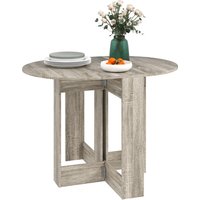 Product photograph of Homcom Space-saving Drop Leaf Table Folding Dining Table For Small Space Kitchen Dining Room Grey Aosom Uk from Aosom UK