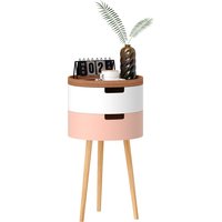 Product photograph of Homcom 3-tier Side Table Round Living Room End Table With 2 Hidden Storage And Detachable Top Tray Multicolour Aosom Uk from Aosom UK