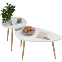 Product photograph of Homcom Set Of Two Scandinavian-style Coffee Tables - White Aosom Uk from Aosom UK