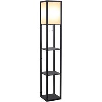 Product photograph of Homcom Floor Lamp With Shelves Modern Floor Standing Lamp With Storage Shelf For Living Room Reading Standing Lamp Black Aosom Uk from Aosom UK