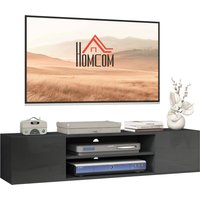 Product photograph of Homcom Floating Tv Stand Cabinet For Tvs Up To 60 Wall Mounted Tv Unit W Open Shelf Storage Cupboards Cable Management Grey Aosom Uk from Aosom UK