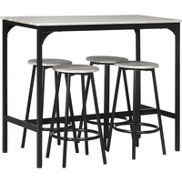 Product photograph of Homcom Five-piece Industrial-style Bar Table Set - Grey Black Aosom Uk from Aosom UK