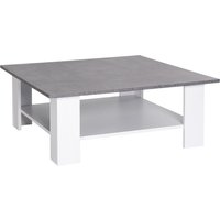 Product photograph of Homcom Vintage Style Coffee Table 2-tier Square Side Desk With Storage Shelf For Living Room Aosom Uk from Aosom UK