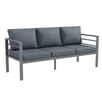 Product photograph of Outsunny Aluminium Three-seater Garden Bench With Cushions - Grey from Aosom UK