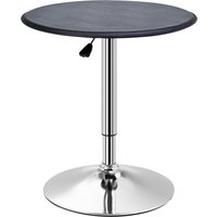 Product photograph of Homcom Adjustable Round Bistro Bar Table With Pvc Leather Top Steel Base Home Kitchen Dining Desk Black Aosom Uk from Aosom UK
