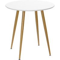 Product photograph of Homcom Modern Dining Table For 2 People Round Kitchen Table With Matte Top And Metal Legs Dining Room Living Room White from Aosom UK