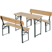 Product photograph of Outsunny 3 Pcs Wooden Table Bench Set from Aosom UK