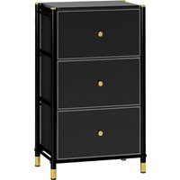 Product photograph of Homcom Chest Of Drawers Fabric Dresser With 3 Drawers And Steel Frame Storage Organizer Unit For Bedroom Living Room Hallway Black Aosom Uk from Aosom UK