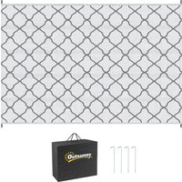 Product photograph of Outsunny Reversible Outdoor Rug W Carry Bag Ground Stakes Waterproof Plastic Straw Mat For Backyard Rv Picnic Camping Grey White Aosom Uk from Aosom UK