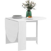 Product photograph of Homcom Folding Dining Table Drop Leaf Table For Small Spaces Oval Tabletop For Dining Room Ash Wood-effect from Aosom UK