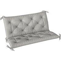 Product photograph of Outsunny 2 Seater Bench Pad Garden Chair Cushion With Back And Ties For Indoor And Outdoor Use 98 X 100 Cm Light Grey from Aosom UK