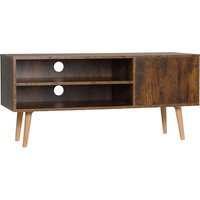 Product photograph of Homcom Tv Unit Cabinet For Tvs Up To 55 Inches Tv Stand With Cupboard And Storage Shelves Cable Holes For Living Room Brown Aosom Uk from Aosom UK