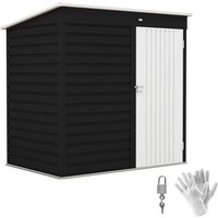 Product photograph of Outsunny 6 X 4ft Metal Garden Storage Shed Outdoor Tool Storage Shed With Lockable Door And Gloves For Garden Patio Dark Grey from Aosom UK