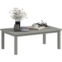 Product photograph of Outsunny 100cm X 60cm Aluminium Outdoor Coffee Table - Grey from Aosom UK