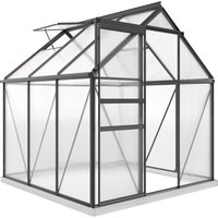 Product photograph of Outsunny 190 X 190cm Walk-in Polycarbonate Greenhouse - Grey from Aosom UK