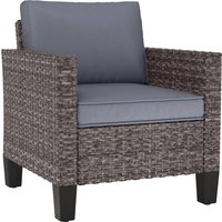 Product photograph of Outsunny Single Rattan Armchair With Cushions - Mixed Grey from Aosom UK