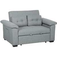 Product photograph of Homcom Pull Out Sofa Bed Fabric 2 Seater Click Clack Sofa Bed Settee Convertible Sofa Couch With 2 Pillows And Side Pockets For Living Room Home Office Light Grey from Aosom UK