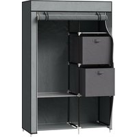 Product photograph of Homcom Fabric Wardrobe Portable Wardrobe Clothes Storage Unit With 5 Compartments Hanging Rail And 2 Fabric Drawers 102 X 42 5 X 162 5cm Dark Grey from Aosom UK